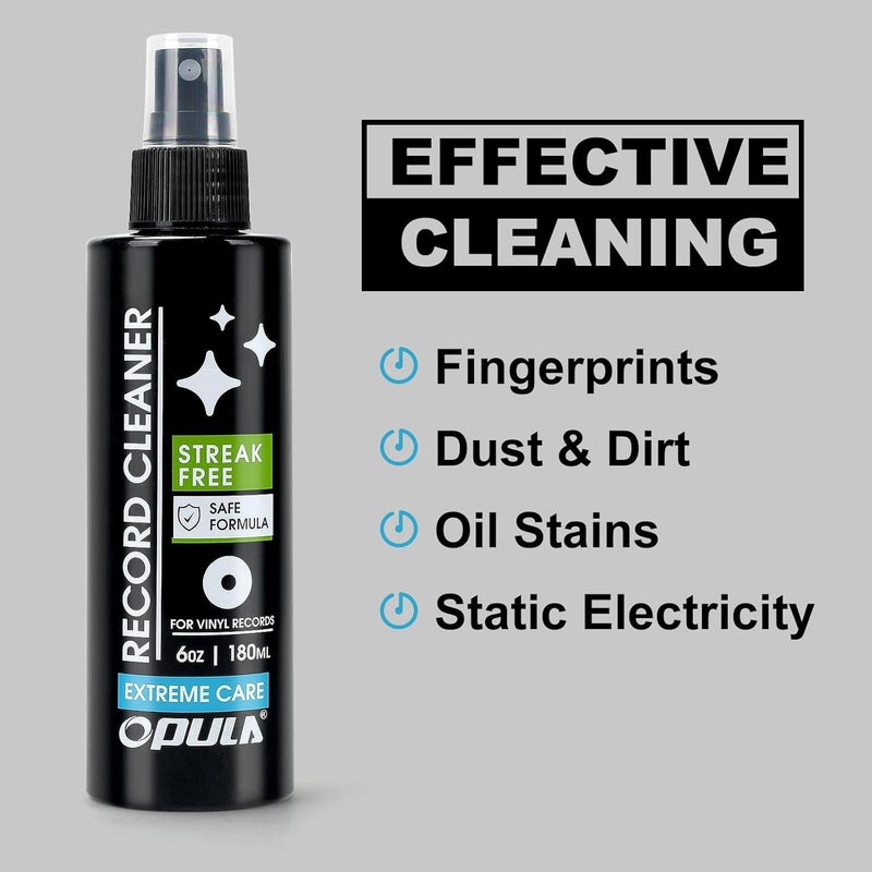 Opula 6oz Vinyl Record Cleaning Solution,180ml Vinyl Record Cleaner Fluid, Record Cleaner Spray for Lps Album, Remove Dirt & Debris & Fingerprint, Improve Sound Quality - Image 2